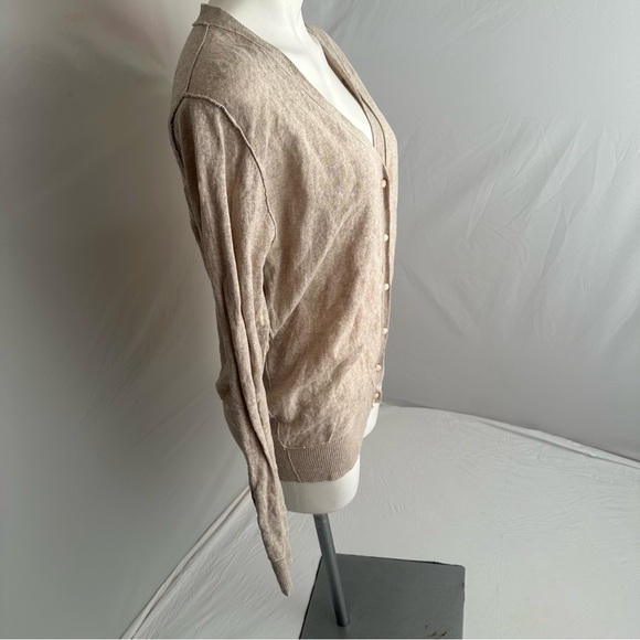 Alexander Wang oatmeal button front long sleeve cardigan M - Picture 2 of 13
